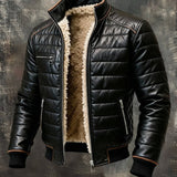 Gonzalo - Schwarze Daunenjacke mit Sherpa-Futter