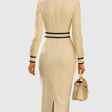 Estelle - Figurschmeichelndes Midi-Kleid mit Knöpfen