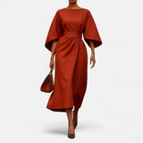 Petra - Maxikleid mit Ärmeln aus Satin