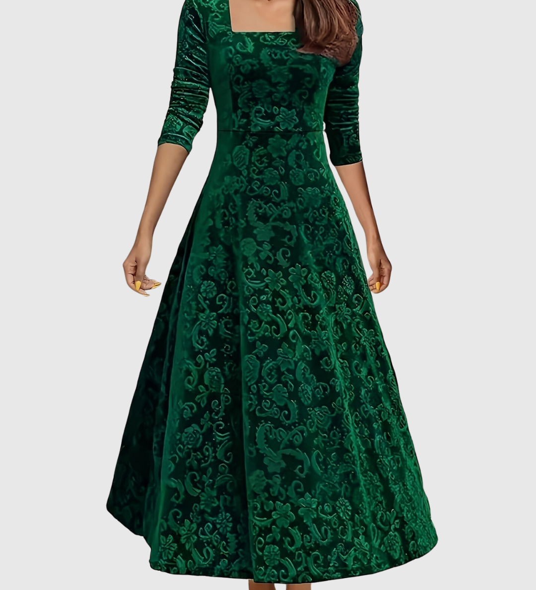 Maëlys - Elegantes Blumen-Midi-Kleid