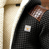 Velasco - Texturierte Jacke mit Leder