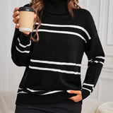 Pauline – Pullover mit hohem Kragen in Streifen