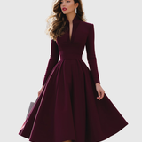 Aline - Midi-Kleid mit V-Ausschnitt