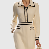 Estelle - Figurschmeichelndes Midi-Kleid mit Knöpfen