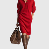 Sandrine - Midi Kleid aus reiner Wolle für den Winter