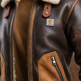 Anselmo - Warme braune Lederjacke