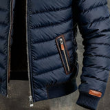 Bonifacio - Dunkelblaue gesteppte Lederjacke