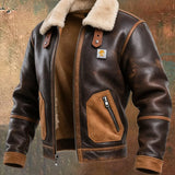 Anselmo - Warme braune Lederjacke