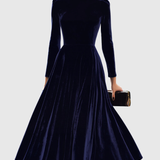 Océane - Dunkelblaue Midi Kleid