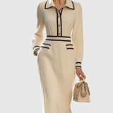 Estelle - Figurschmeichelndes Midi-Kleid mit Knöpfen