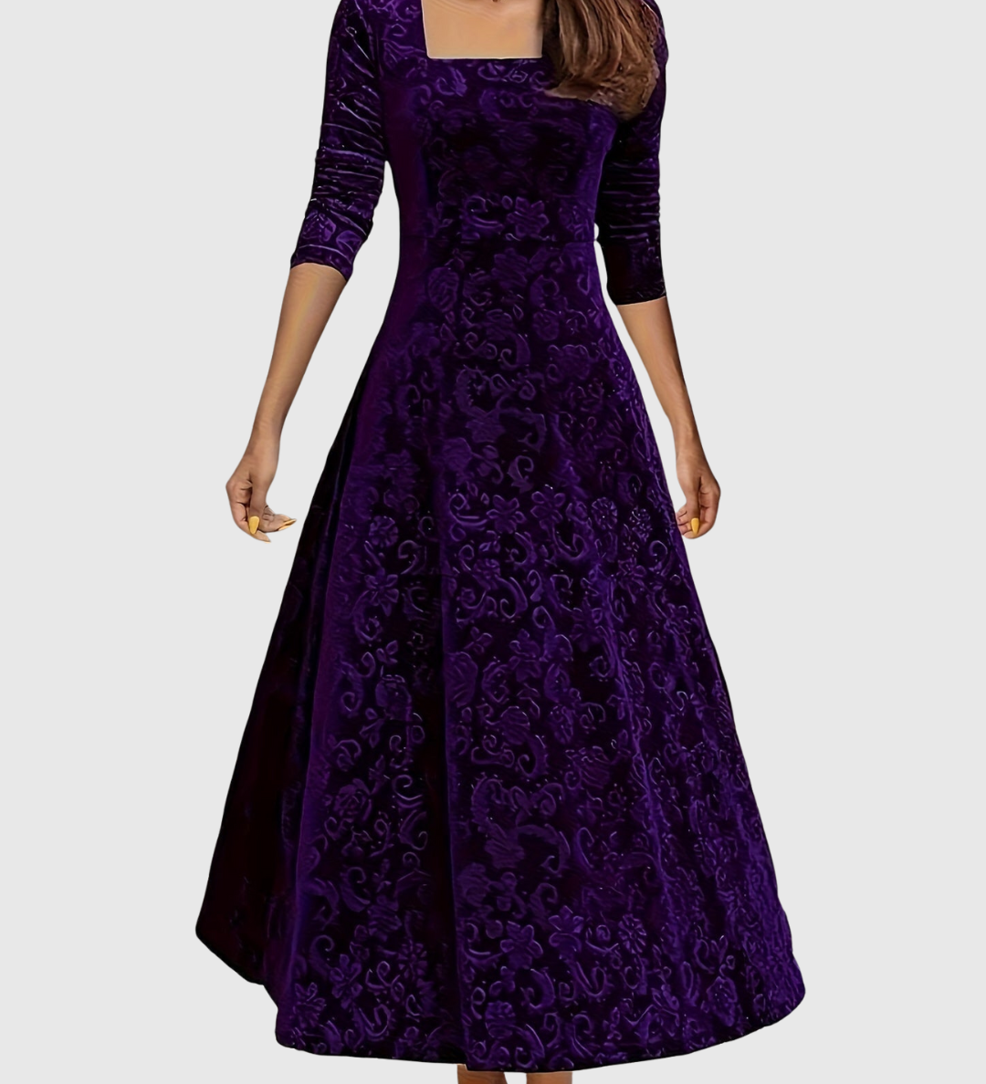 Maëlys - Elegantes Blumen-Midi-Kleid