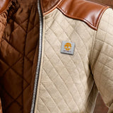 Martín - Beigefarbene Daunenjacke aus Leder