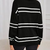 Pauline – Pullover mit hohem Kragen in Streifen