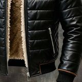 Gonzalo - Schwarze Daunenjacke mit Sherpa-Futter