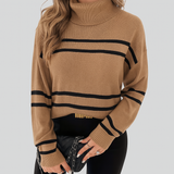 Pauline – Pullover mit hohem Kragen in Streifen