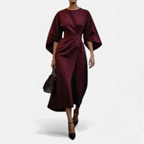 Petra - Maxikleid mit Ärmeln aus Satin