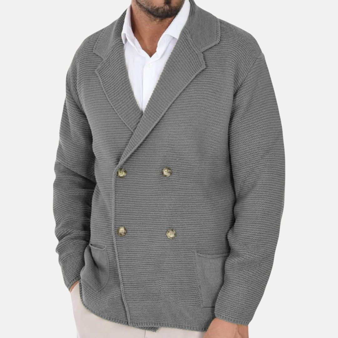 David | Strickjacke mit Doppelknopf und Blazer-Revers