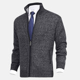 Álvaro | Strickjacke mit Stehkragen und Paspel-Details