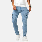Alejandro | Elastische Denim Cargo-Hosen