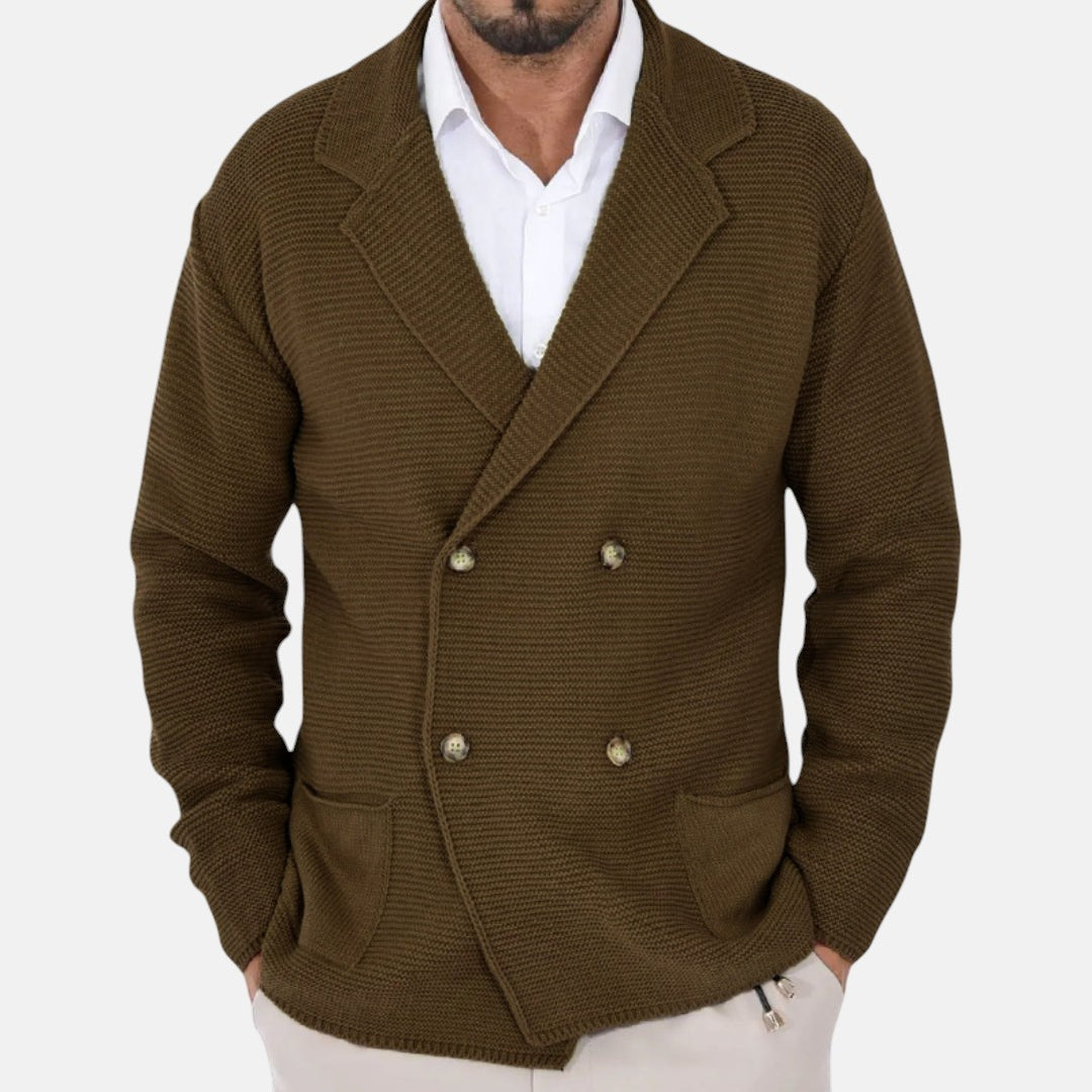 David | Strickjacke mit Doppelknopf und Blazer-Revers