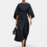 Petra - Maxikleid mit Ärmeln aus Satin