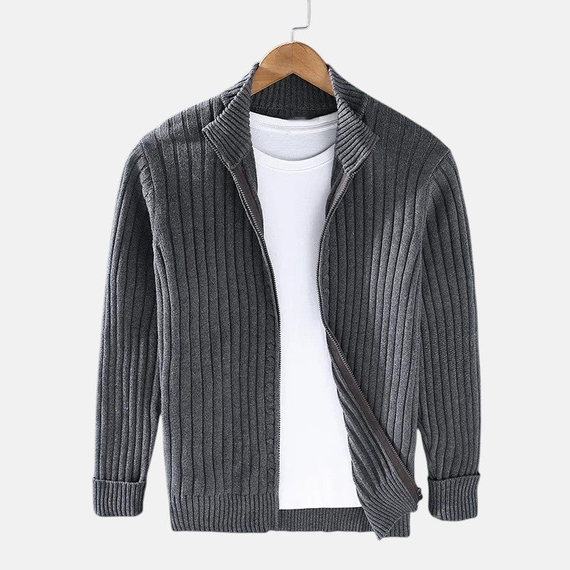 Lucas | Herren Strickjacke mit Rippenstruktur