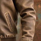 Vicente - Klassische braune Lederjacke