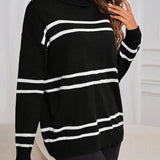 Pauline – Pullover mit hohem Kragen in Streifen