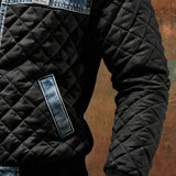 Sancho - Schwarze Daunenjacke mit Denim-Details
