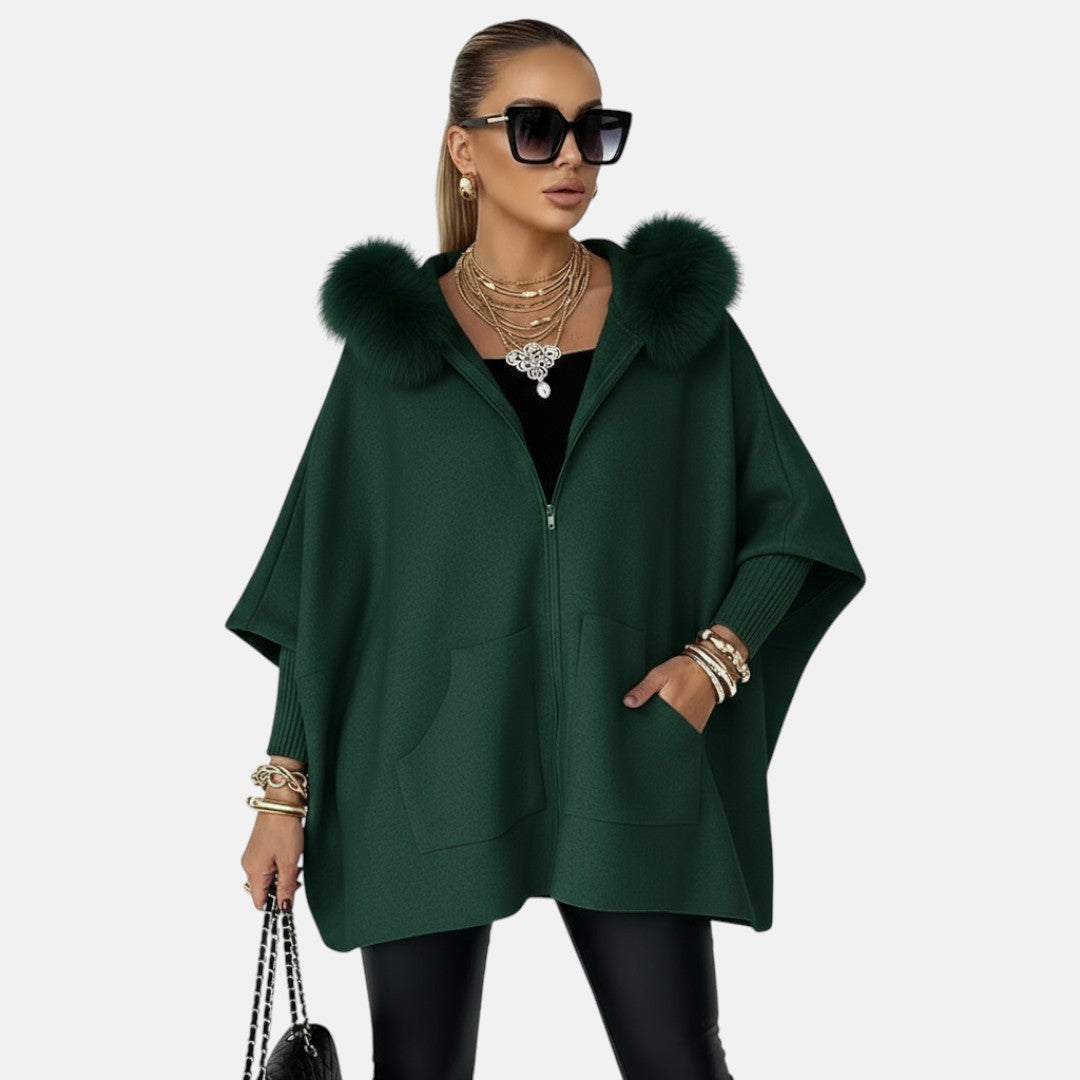 Selina - Freizeitsch jacket mit Kapuze und fellbesetztem Kragen