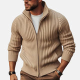 Javier | Strickjacke mit Reißverschluss und hohem Rippkragen