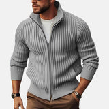 Javier | Strickjacke mit Reißverschluss und hohem Rippkragen