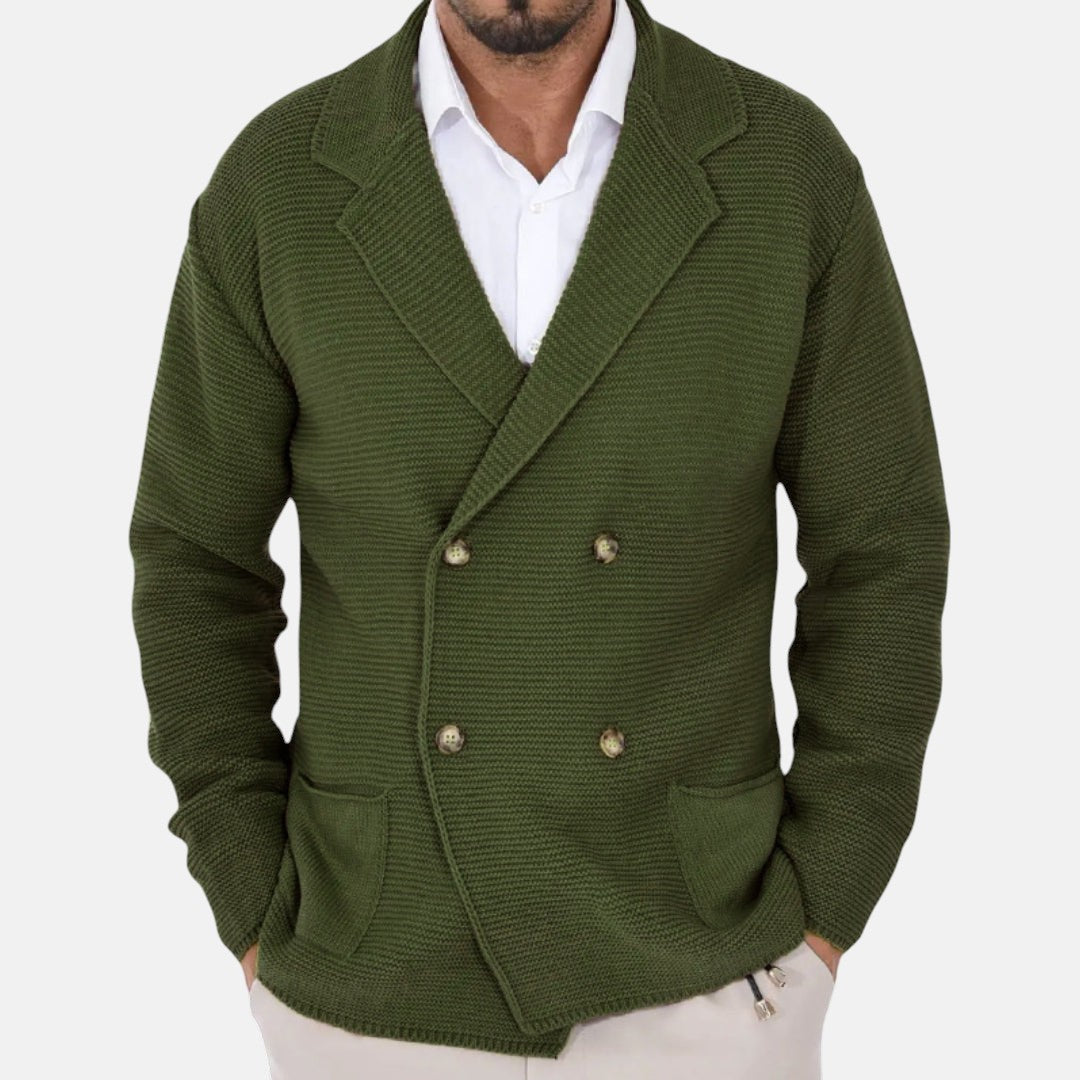 David | Strickjacke mit Doppelknopf und Blazer-Revers