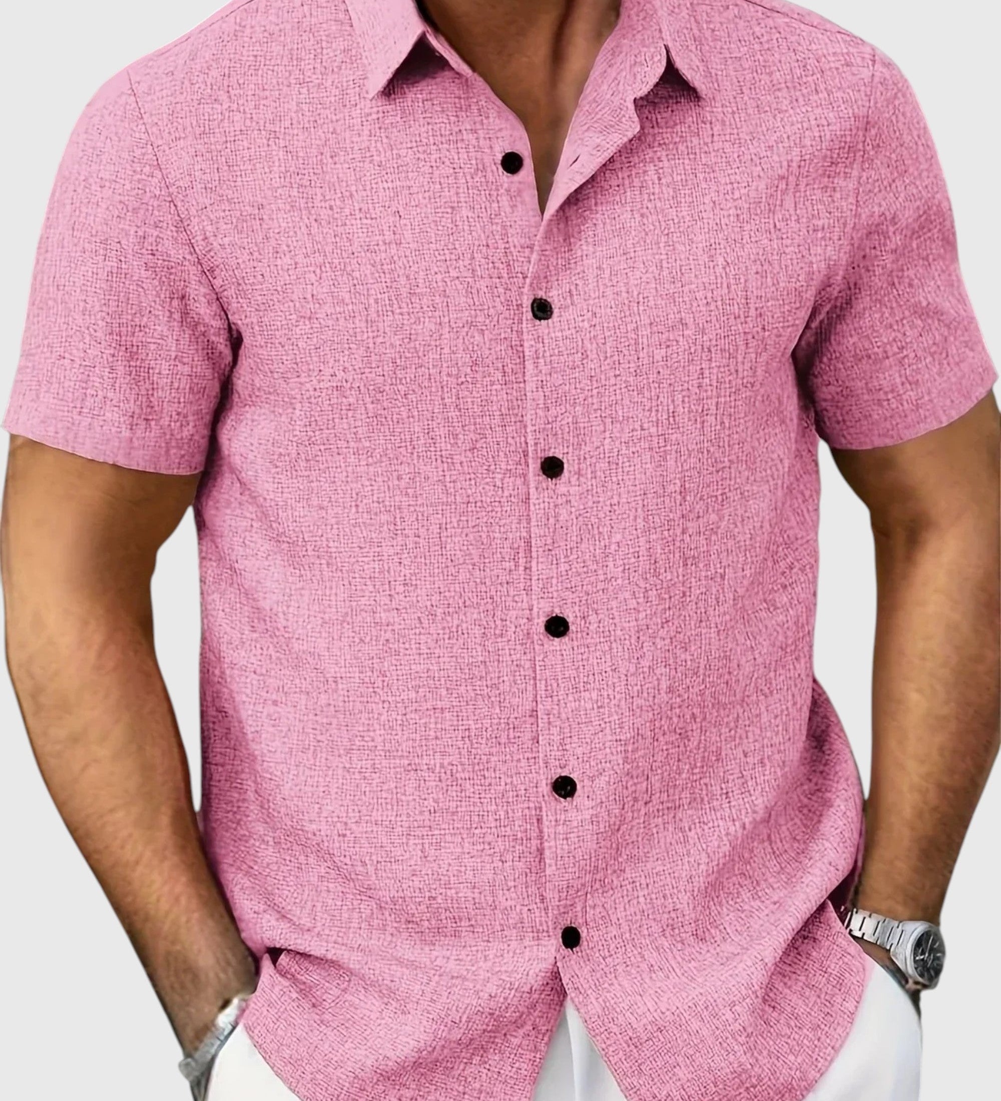 Santo | Leichte Kurzarmbluse aus Leinenmix