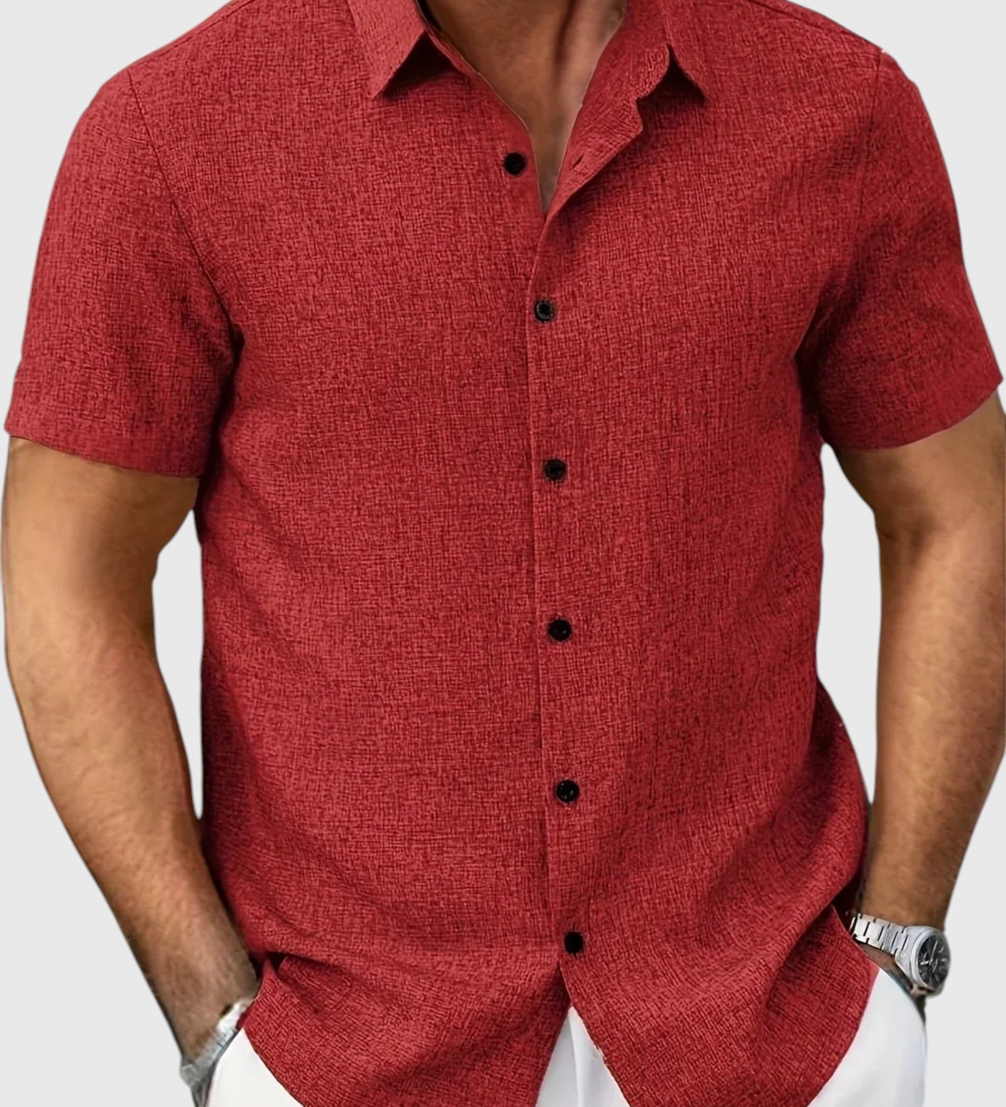 Santo | Leichte Kurzarmbluse aus Leinenmix