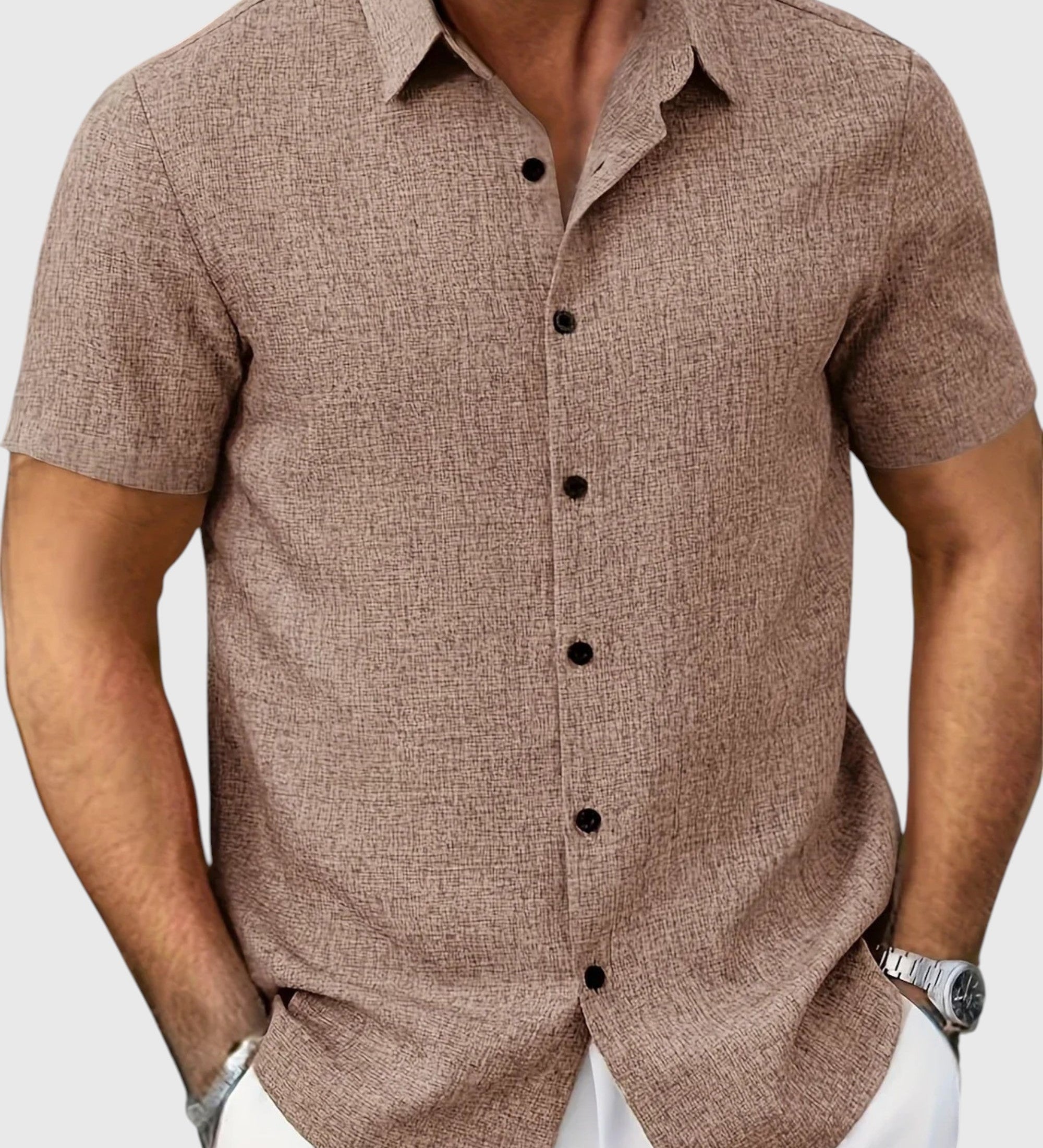 Santo | Leichte Kurzarmbluse aus Leinenmix