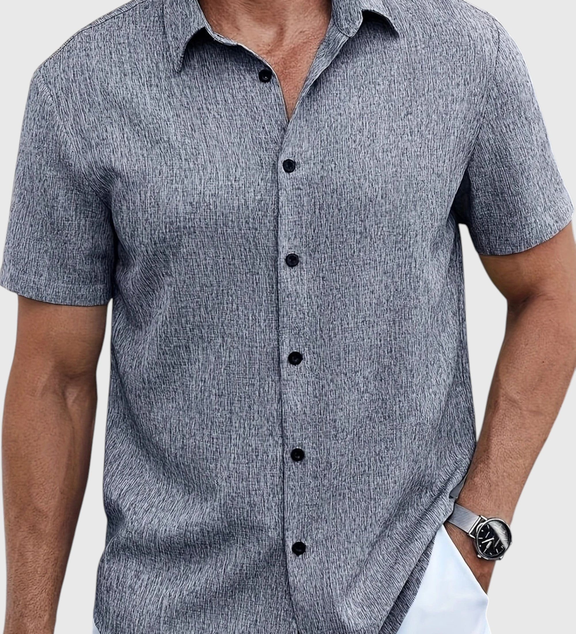 Santo | Leichte Kurzarmbluse aus Leinenmix